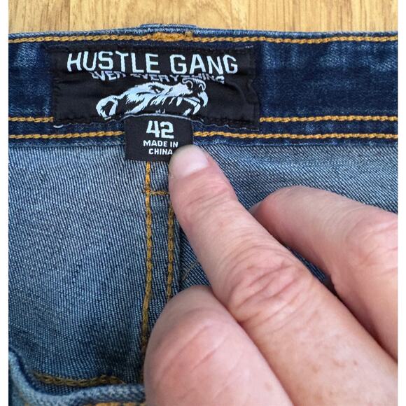 Hustle Gang Men’s Blue Wash Monarch Jeans SIZE 42 - Picture 3 of 10